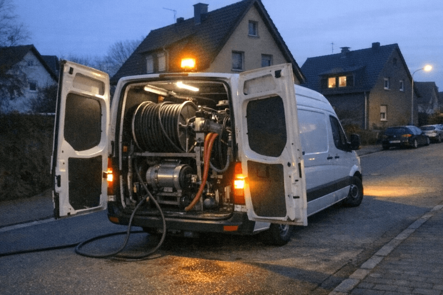 Notdienst Fahrzeug bei Nacht