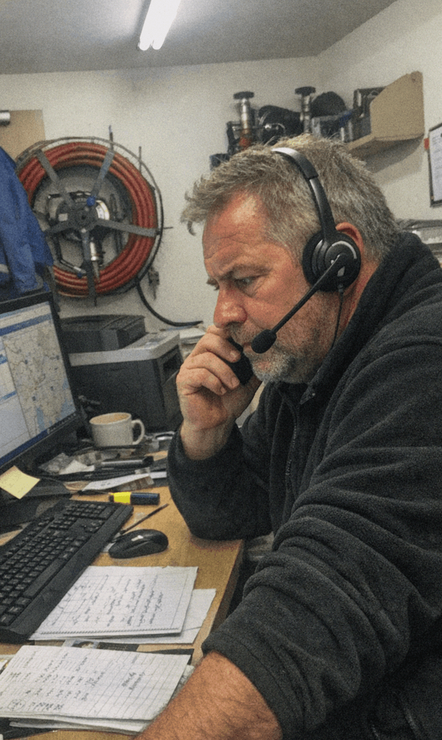 Einsatzleitung am Telefon